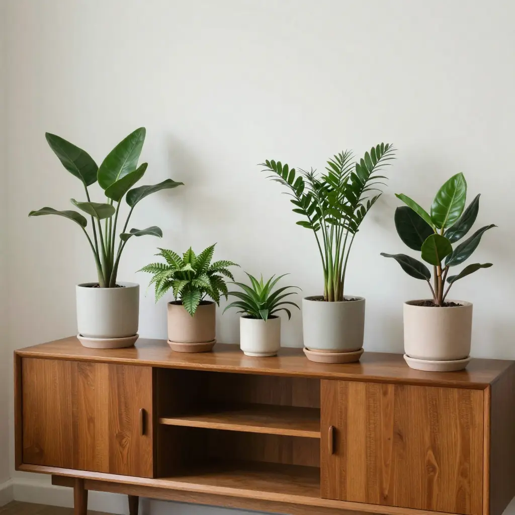 Beautiful indoor plants in a residential setting